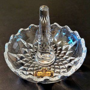 NEW Vintage Crystal Ring Tray, 24% Lead Crystal